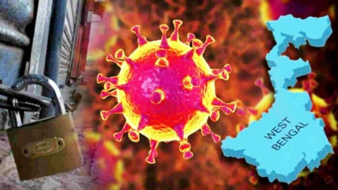 an image of a corona virus and a map of west bengal.